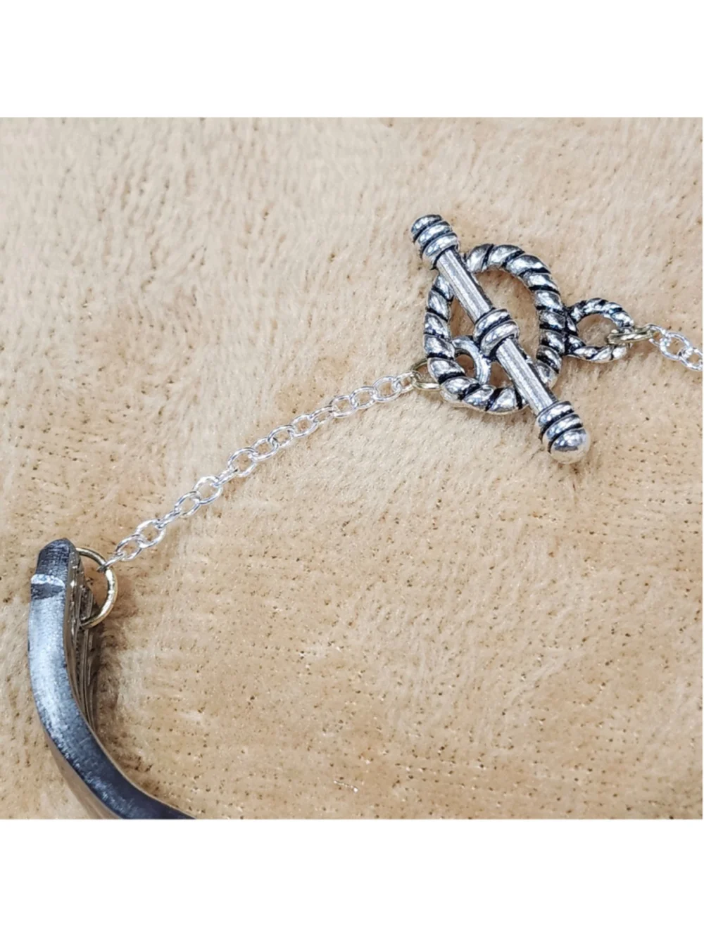 Big bold Chunky Handmade Silverwear Bracelet